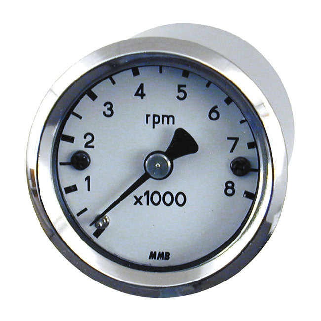 mmb 48mm Ultra Mini Tachometer Basic 8000Rpm Chrome