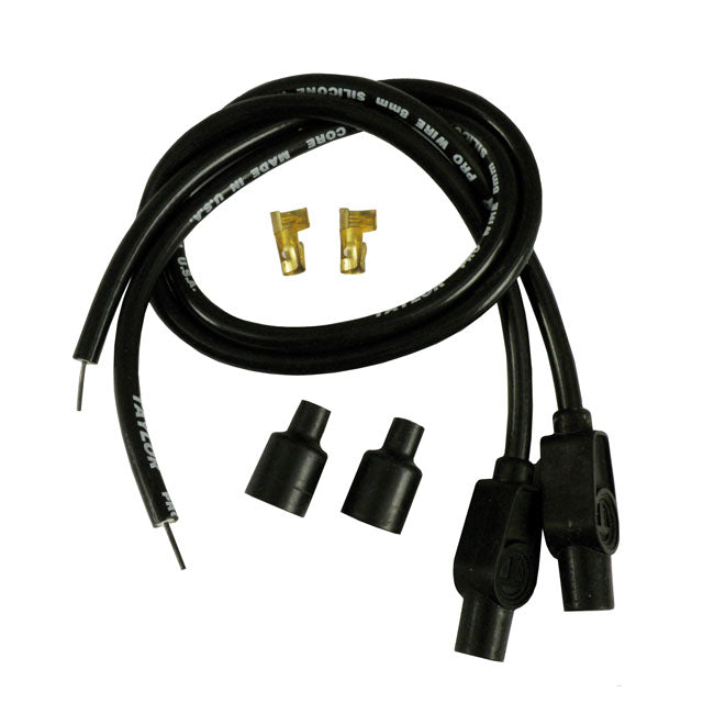 Taylor, 8mm Carbon Core Univ. Spark Plug Wire Set. Black for Electronic Ignitions With Pre-Twin Style Coils