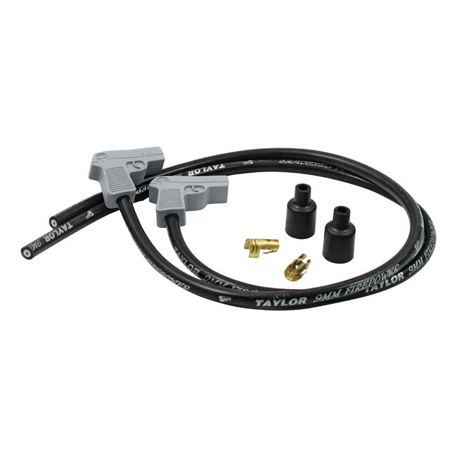 Taylor, 9mm Fire Power Universal Spark Plug Cables. Black for Universal For Pre-Twin Cam Style Coils