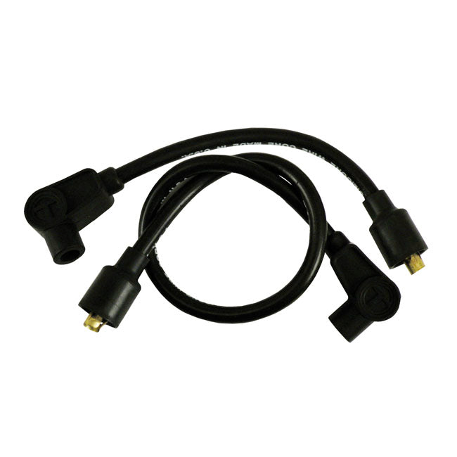 Taylor, 8mm Metallic Core Spark Plug Wire Set. Black for 65-85 FL, FX, XL; 84-99 Softail; 91-98 Dyna. Models With Points Style & Magneto Ignition Only