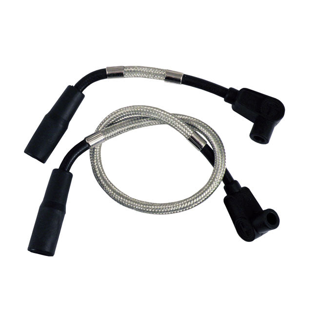 Taylor, 8mm Pro Braided Stainless Spark Plug Wire Set for 00-17 Softail (Excl. 08-11 FXCW/C; 11-13 FXs Blackline; 13-16 FXsb Breakout); 99-17 Dyna