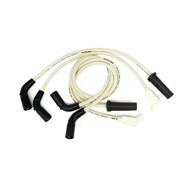 Taylor, 8mm Pro Wire Spark Plug Wire Set. White for 17-20 M8 Touring