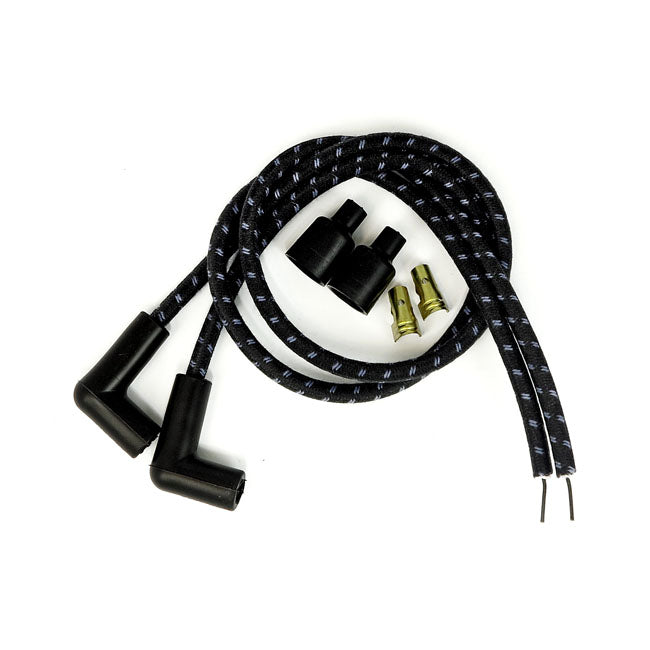 Taylor, Univ. 7mm Spiro-Pro Cloth Spark Plug Wire Set. 90Ã‚Â° for Universal For Pre-Twin Cam Style Coils