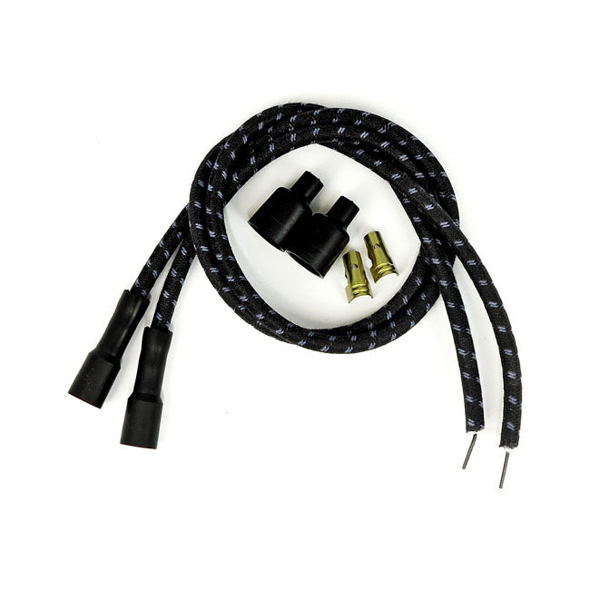 Taylor, Univ. 7mm Spiro-Pro Cloth Spark Plug Wire Set. 180Â° for Universal For Pre-Twin Cam Style Coils