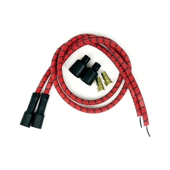 Taylor, Univ. 7mm Spiro-Pro Cloth Spark Plug Wire Set. 180Â° for Universal For Pre-Twin Cam Style Coils