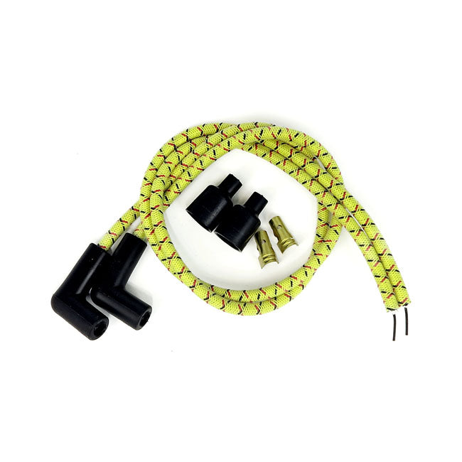 Taylor, Univ. 7mm Spiro-Pro Cloth Spark Plug Wire Set. 90Â° for Universal For Pre-Twin Cam Style Coils