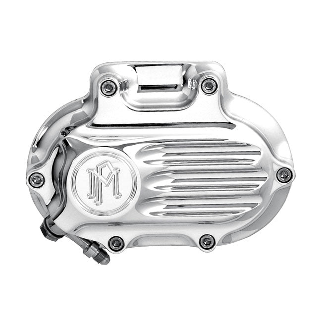Pm Transmission End Cover Fluted, Hydraulic. Chrome for 06-17 Dyna; 07-17 Softail; 07-13Touring; 14-16Flhr/C Touring Without Fairings