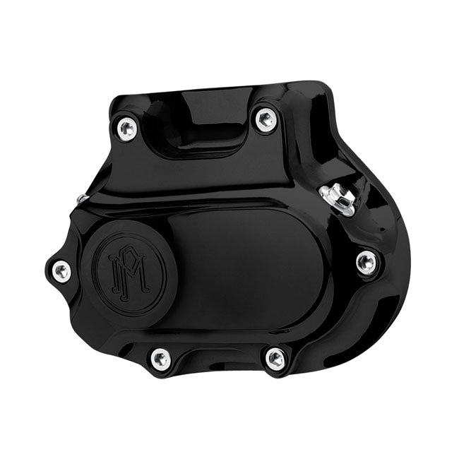 Pm Transmission End Cover Smooth, Hydraulic. Black for 87-06 Softail; 87-06 Flt; 91-05 Dyna