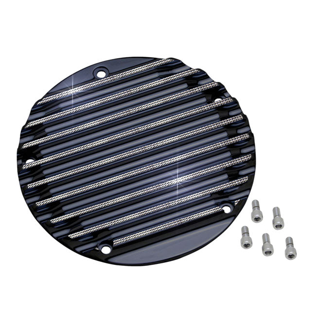 Covington's Alu Derby Cover for 99-17 Dyna; 99-18 Softail (Excl. 2018 FLSB); 99-15 Touring, Trike (Excl. 2015 FLHTCUL, FLHTKL)