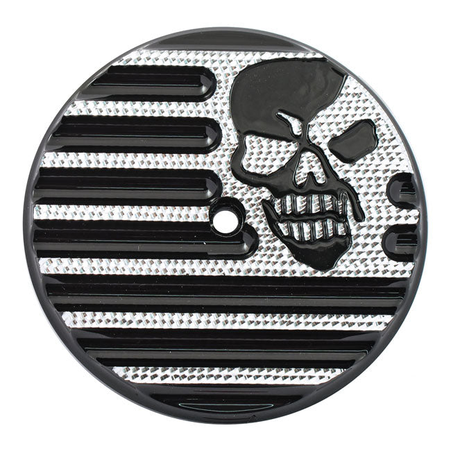 Covington's, Finned Air Cleaner Cover Insert. Skull for 99-15 Twin Cam (Excl. 08-15 Dyna, 13-15 Touring, Trike)