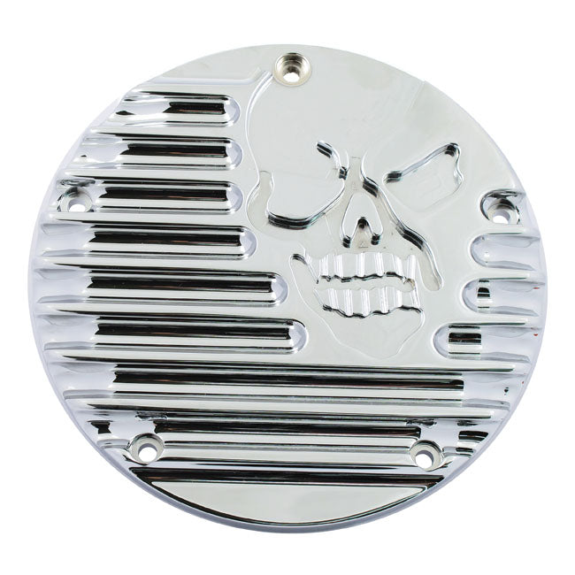 Covington's Alu Derby Cover, Skull for 99-17 Dyna; 99-18 Softail (Excl. 2018 FLSB); 99-15 Touring, Trike (Excl. 2015 FLHTCUL, FLHTKL)