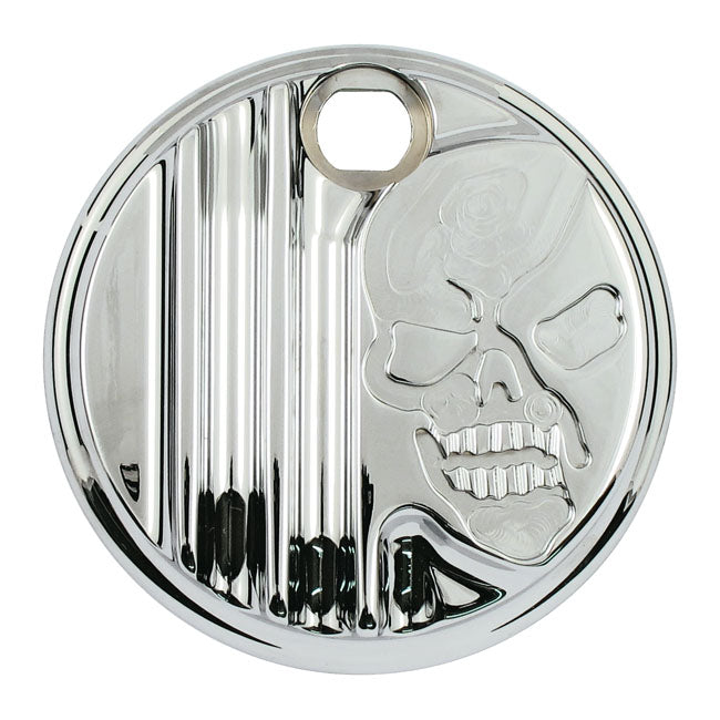 Covington's Alu Gas Door, Skull for 08-20 Touring (Excl. FLHR/C Models)