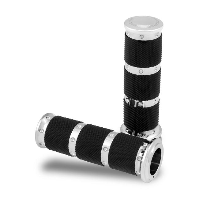 Pm XLS Grips Chrome for 74-20 H-D With Single Or Dual Throttle Cables (Excl. Street)