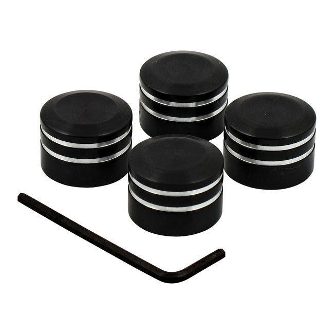 Riverside Custom, Head Bolt Cover Kit. Black Aluminium for L85-17Big Twin (Excl. M8); 92-20 XL; 08-12XR1200