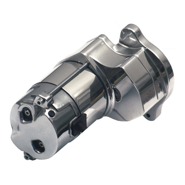 Spyke, Starter Motor 1.4Kw. Polished for L79-85 FLH, FXe, FXwg, FXST. Models With Rear Chain Drive