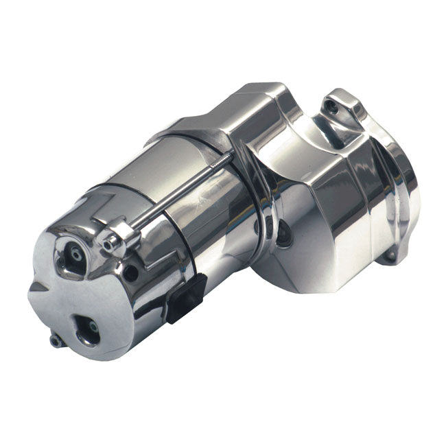 Spyke, Starter Motor 1.4Kw. Polished for 80-86 FXwg, FXsb; 84-E86 FXST; 1982 Classic; 83-85 FLH; 80-84 Big Twin (Excl. 80-84 Flt, FXR). Fine Gear, Models With Rear Belt (Nu