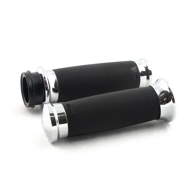 Avon Grips Avon Custom Contour Grips, Chrome – 2008–2025 H-D with E-throttle