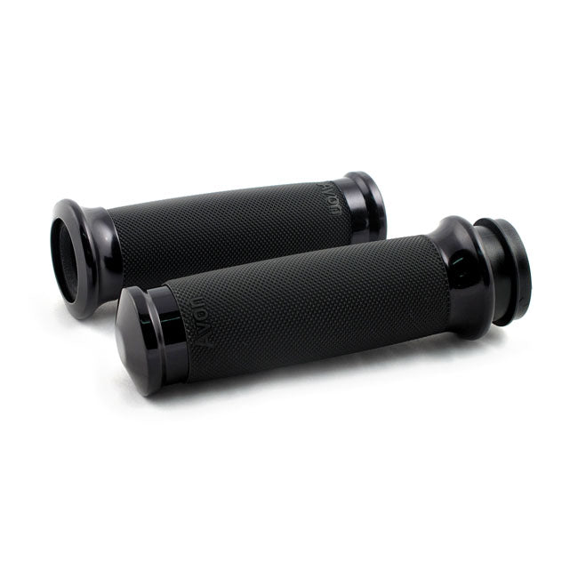 Avon Grips Avon Custom Contour Grips, Black Anodized – 2008–2025 H-D with E-throttle