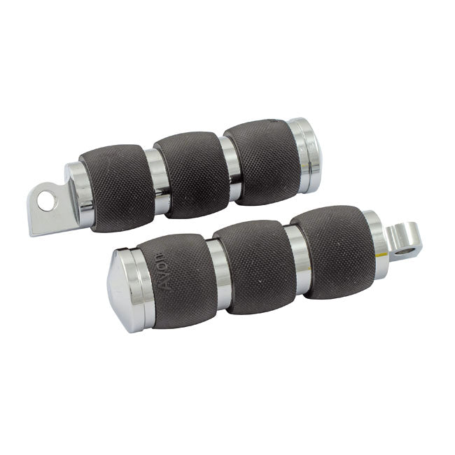 Avon Grips Avon Folding Foot Pegs Air Cushion, Chrome – All Traditional H-D Male Mount