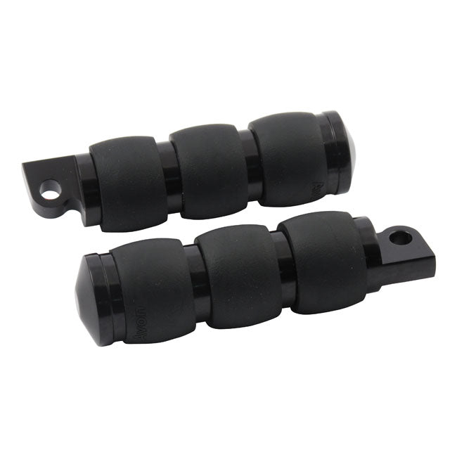 Avon Grips Avon Folding Foot Pegs Velvet Air, Black Anodized – All Traditional H-D Male Mount