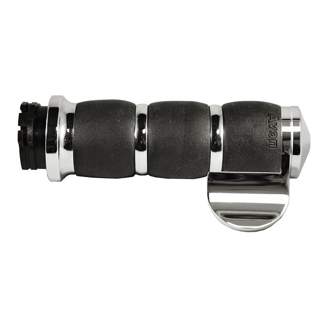 Avon Grips Avon Velvet Air Cushioned Grips, Chrome – 1996–2022 H-D with Dual Throttle Cables