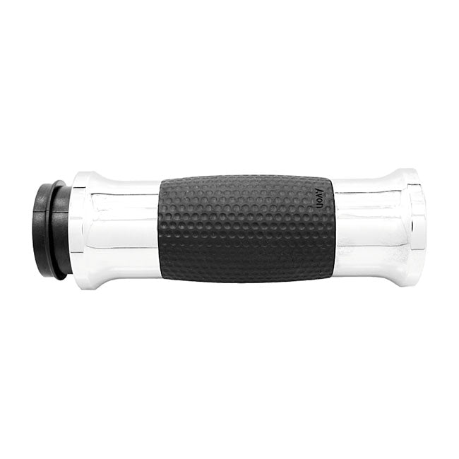Avon Grips Air Gel Handlebar Grip Set. Chrome – 1996–2022 H-D with Dual Throttle Cables