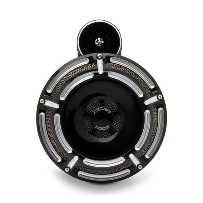 Arlen Ness Billet Horn Kit, Slot Track. Black CC – Universal