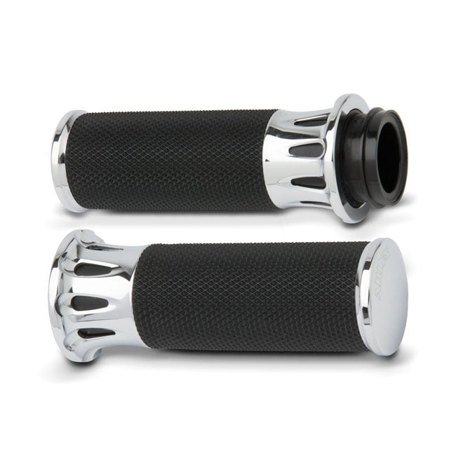Arlen Ness Fusion Billet Deep Cut Grips Chrome – 1974–2022 H-D with Single or Dual…