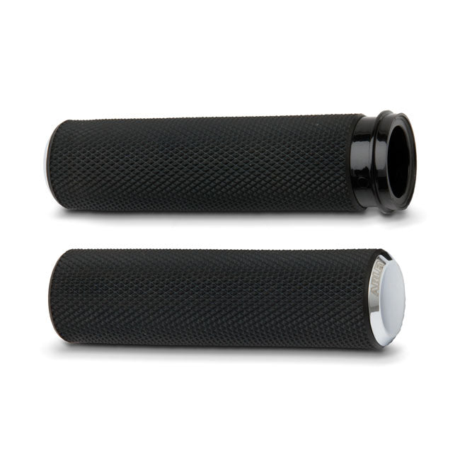 Arlen Ness Knurled Fusion Grips, Chrome – 1974–2022 H-D with Single or Dual…