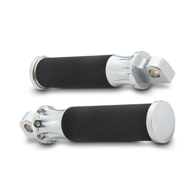 Arlen Ness Fusion Foot Pegs. Deep Cut. Chrome – All H-D with Traditional Male Mount