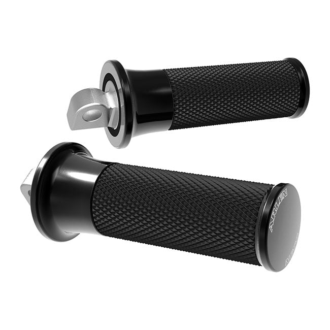 Arlen Ness Fusion Foot Pegs. Smooth. Black – All H-D with Traditional Male Mount