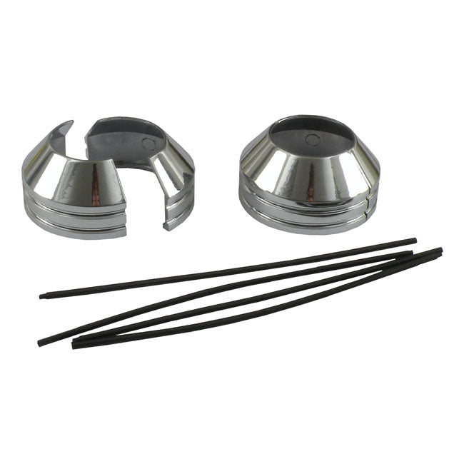 Motorcycle Storehouse 2-Piece Chrome Fork Boot Covers for 75-87 XL; 76-86 FX; 82-87 FXR (Showa 35mm)