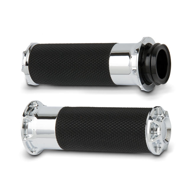 Arlen Ness Fusion Billet Beveled Grips Chrome – 1974–2022 H-D with Single or Dual…