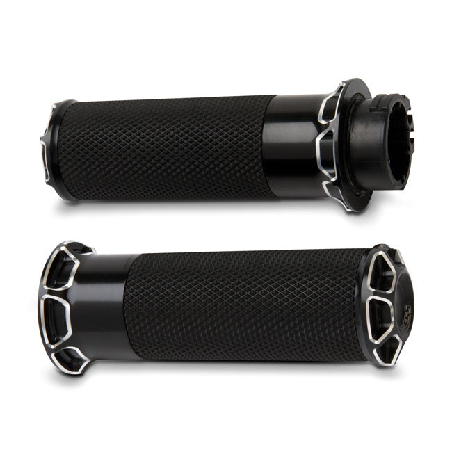 Arlen Ness Fusion Billet Beveled Grips Black – 1974–2021 H-D with Single or Dual…