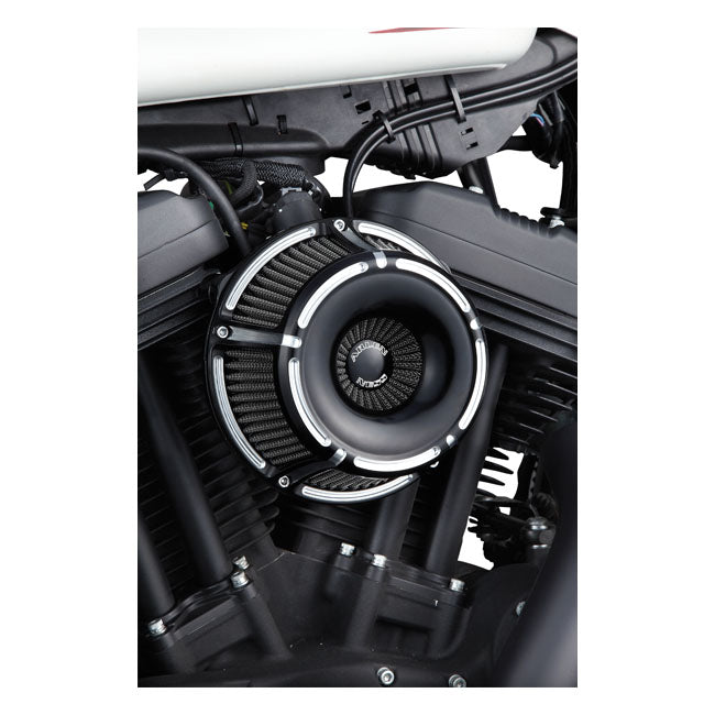 Arlen Ness Inverted Air Cleaner Kit ''Slot Track''. Black CC – 1991–2022 XL Sportster