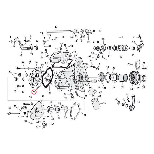 Jim's Transm. Bearing, Main & C-Shaft for Transmission: 99-06 Big Twin (Excl. 2006 Dyna)   Balancer: 07-17 Softail