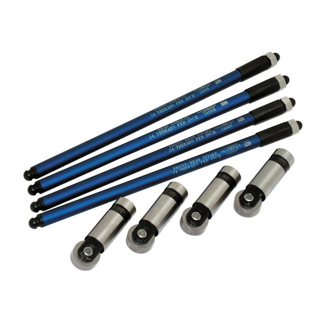 Jim's, Powerglide Tappet & Pushrod Kit. Chrome for 66-84 Shovelhead