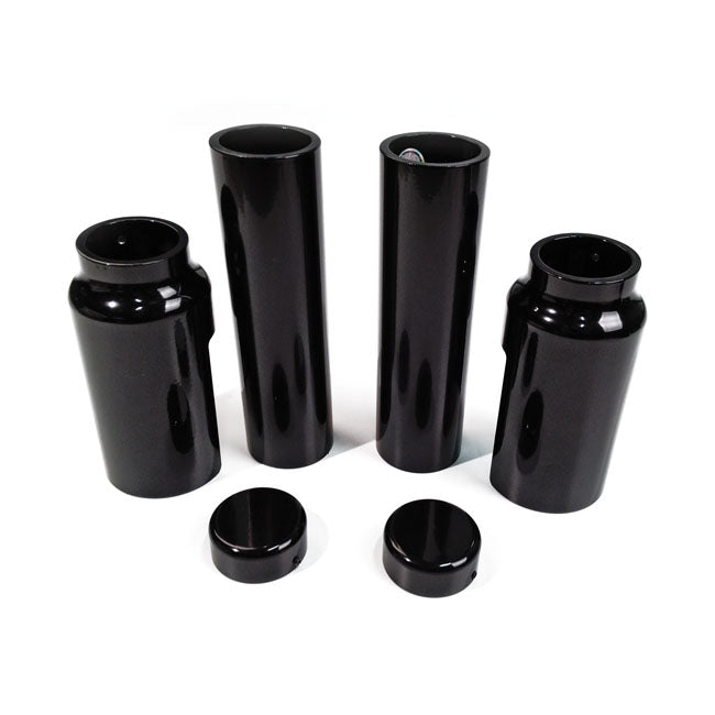Cult-Werk, 6-Piece Fork Tube Cover Kit S. Gloss Black for 07-11 VRSCR V-Rod, Night Rod, Night Rod Special