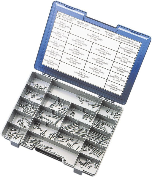 Drag Specialties Socket-Head Bolt Assortment #8/#10 Smooth Chrome - Part #DS190583S - Hogparts UK
