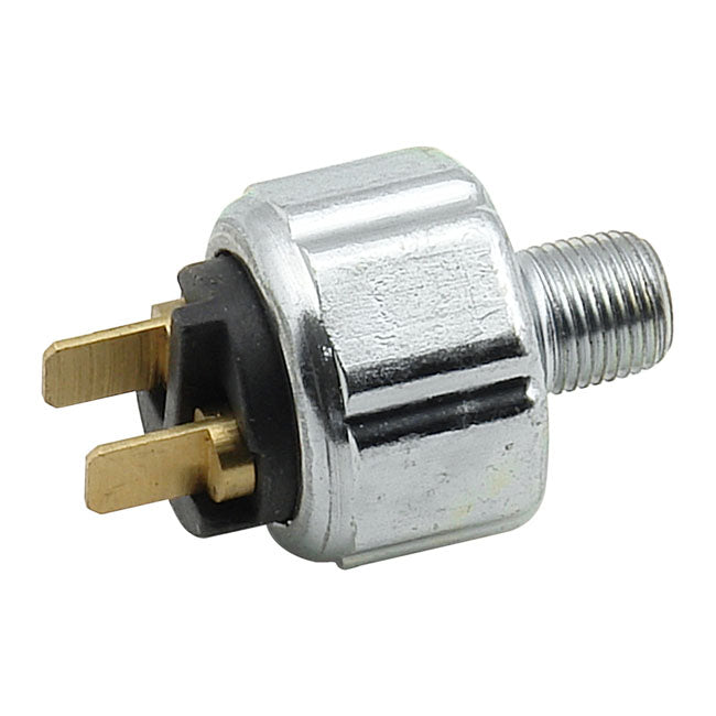 Accel, Hydraulic Brake Light Switch, Rear. Spade Type for 71-84Fl; L72-84FX; 82-94FXR; 84-20 Softail; 80-20 Flt/Touring; 91-07Dyna; 02-17V-Rod; 79-20 XL