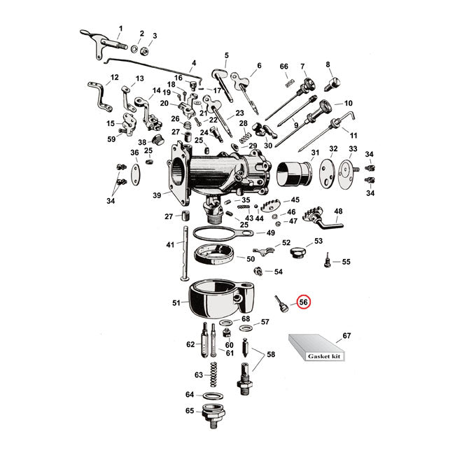 Screw/Pin And Screw Kit for 33-65 All H-D With Linkert Carb