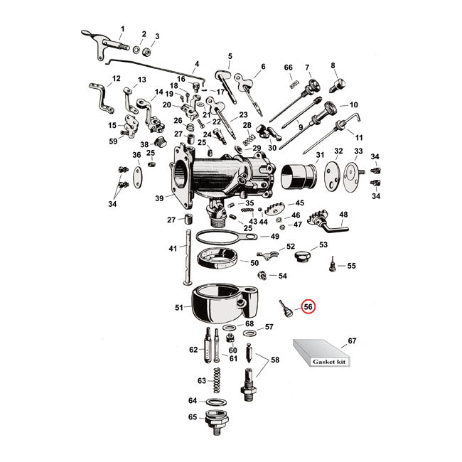 Screw/Pin And Screw kit, Oversize Pin for 33-65 All H-D With Linkert Carb