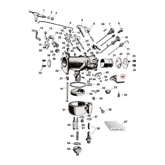 Choke Lever, Linkert for Vl/Rl/Ul/Wl  With Snout Air cleaner
