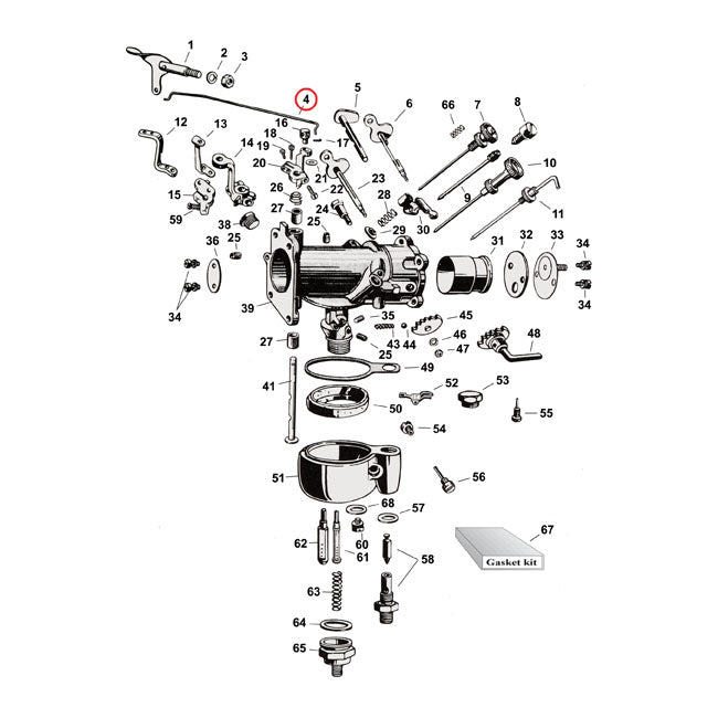 Air Intake Lever Rod for 41-47 Knuckle