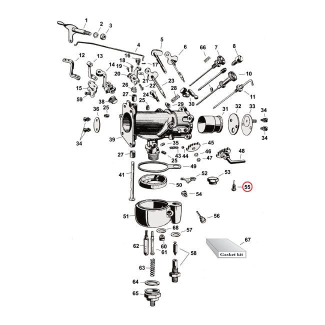 Screw, Air Intake Lever for 33-52 45"; L33-48 74"/80" Sv; 33-57 Servi-Car