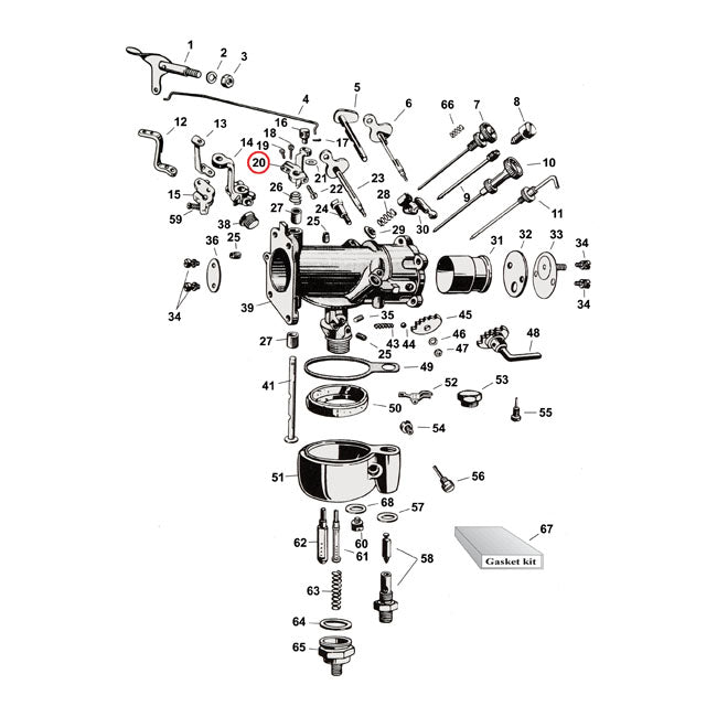 Throttle Lever for 40-47 Knucklehead