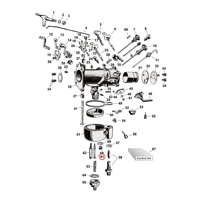 Main Nozzle for 36-39 61" Ohv