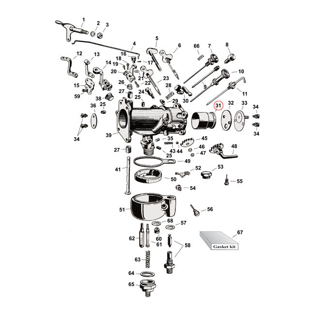Venturi For Linkert Carb for M2/5/21/51/52/55/58/64/65/84/97; Wld And 74"Sidevalves