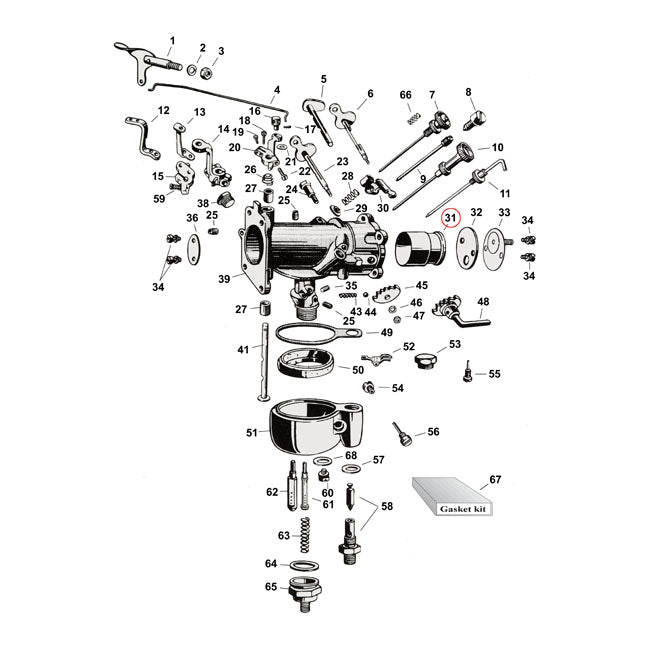 Venturi For Linkert Carb for 45" Wl, Wla, Wlc