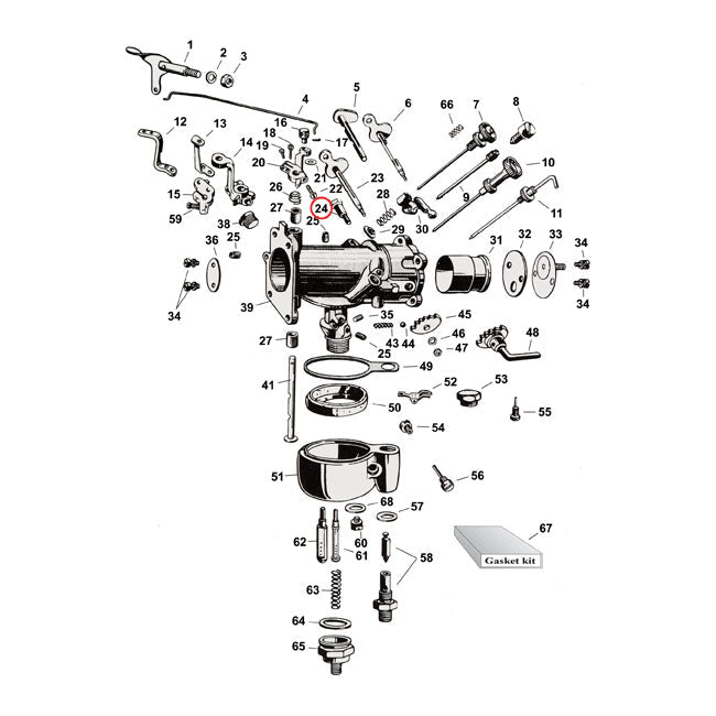 Screw, Needle Valve Lever for 33-65 All H-D; 53-57 45" Servi-Cars